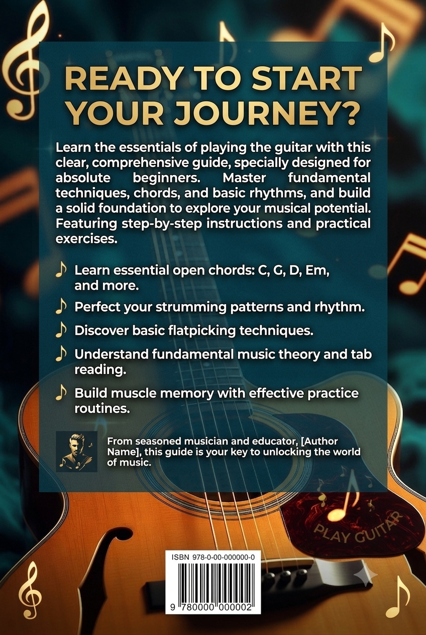 Learn to Play Guitar for Beginners ebook cover mockup