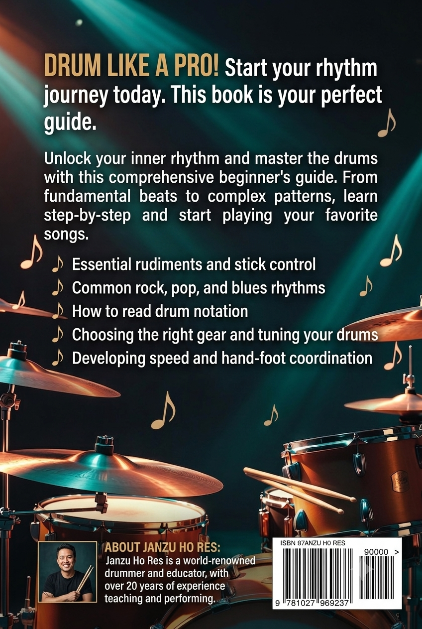 Learn How to Play Drums for Beginners ebook cover mockup